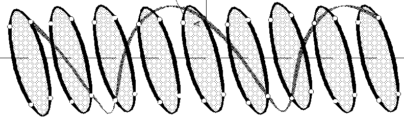 Polymer with screw axis arranged monomers